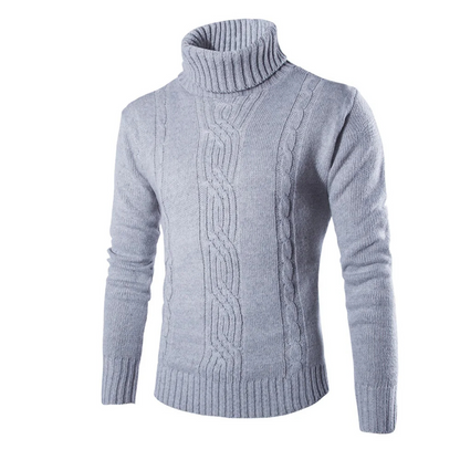 Turtleneck jumper men - Turtleneck jumper with cable knit pattern for cosiness