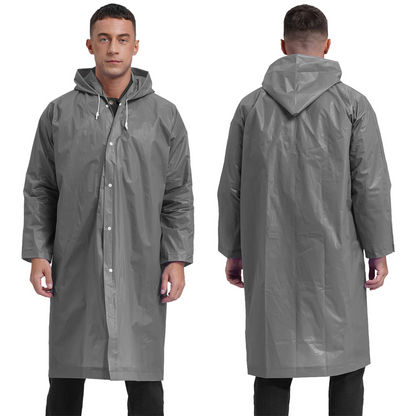 Men's mackintosh long waterproof lightweight with hood