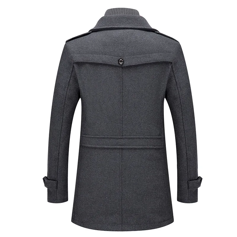 Warm men's coat - Functional wool coat with zip and pockets