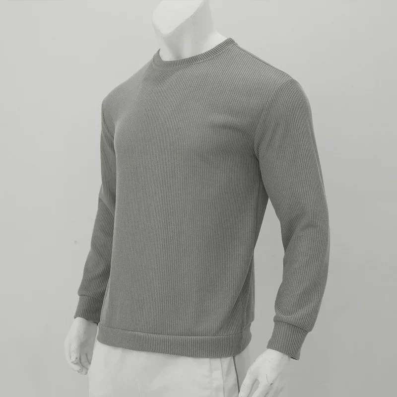 Textured round neck men's trui for casual street style