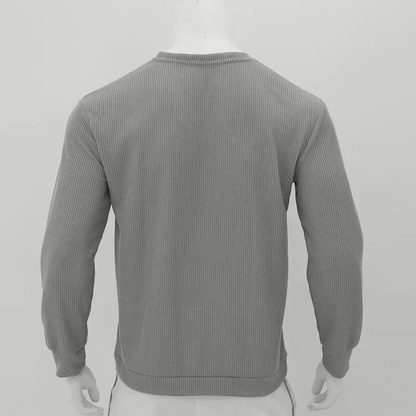 Textured round neck men's trui for casual street style