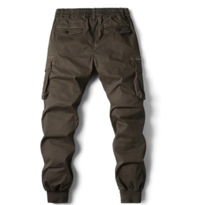 Wide drawstring - Cargo trousers for men - Comfortable outdoor trousers with pockets, elasticated waistband