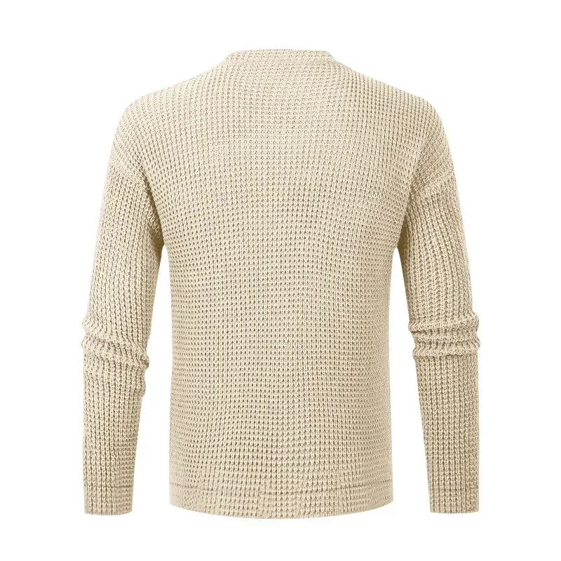 Textured round neck men's trui for casual street style