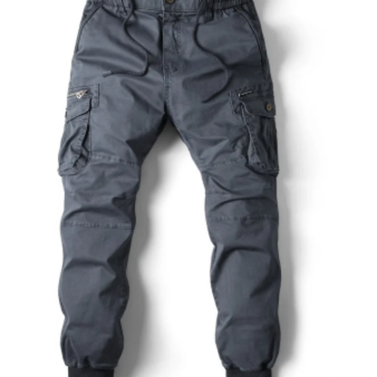 Wide drawstring - Cargo trousers for men - Comfortable outdoor trousers with pockets, elasticated waistband