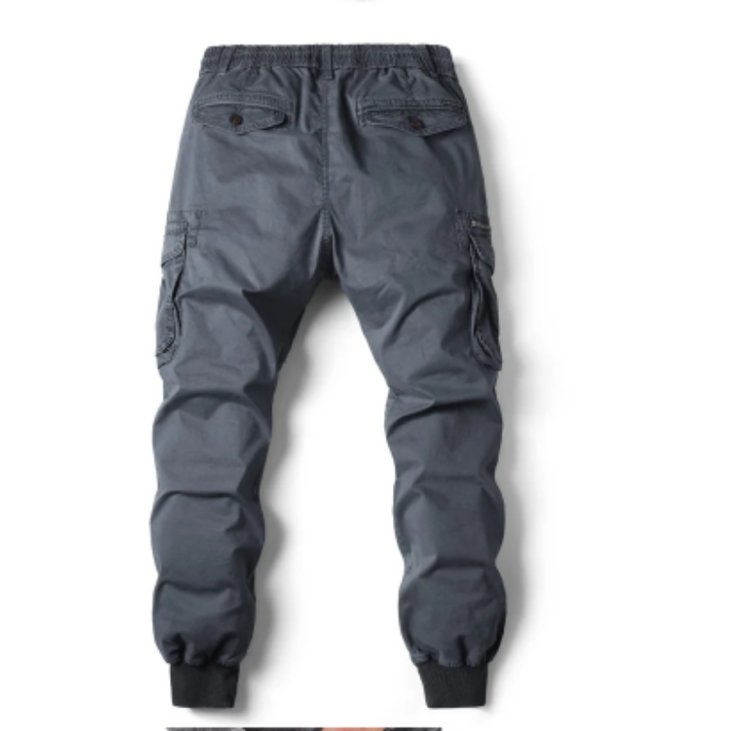 Wide drawstring - Cargo trousers for men - Comfortable outdoor trousers with pockets, elasticated waistband