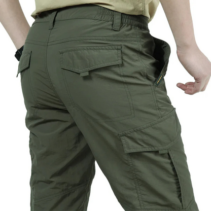 Lightweight waterproof quick-drying long cargo trousers for men