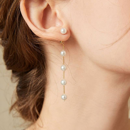 Pearl drop statement earrings