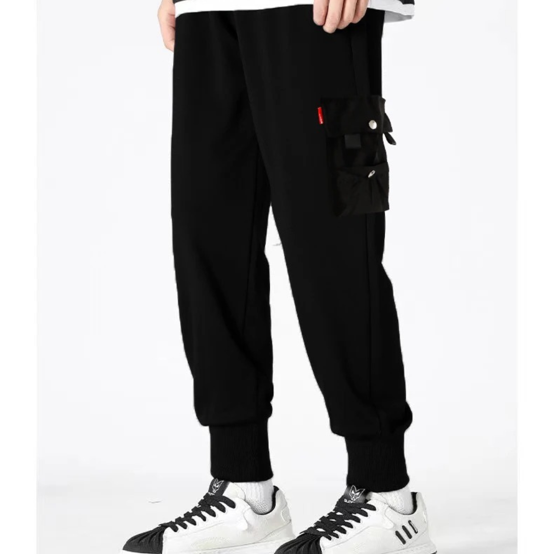 Men's cargo trousers - Modern jogging trousers with pockets, adjustable waistband