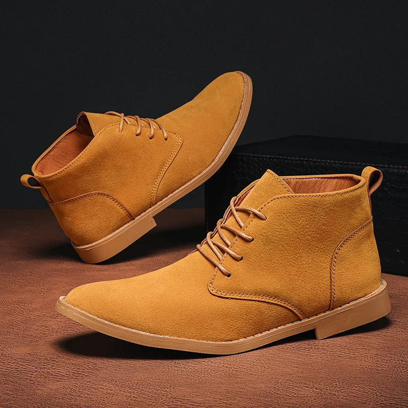 Classic suede chukka boots for men, comfortable casual shoes