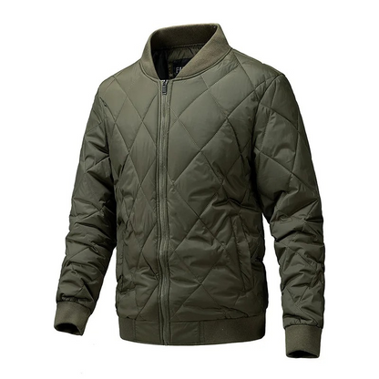 Men's quilted transitional jacket - Lightweight, diamond pattern, with zip