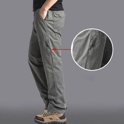 Cargo trousers men - Comfortable outdoor trousers with zip pockets, robust