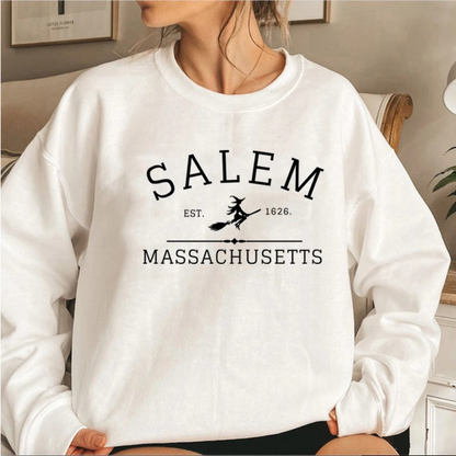 Casual Sweatshirt With Salem Massachusetts Design - Women's Sweater