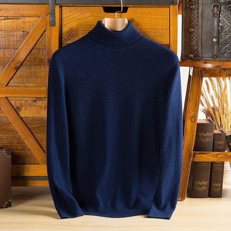 Men's turtleneck jumper - Classic turtleneck jumper made from the finest wool