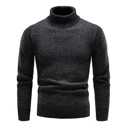 Turtleneck jumper men - Warm turtleneck jumper with melange effect