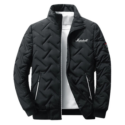 Men's puffer jacket with logo embroidery and zip pockets