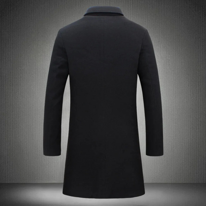 Elegant men's coat - Classic wool coat with slim-fit cut