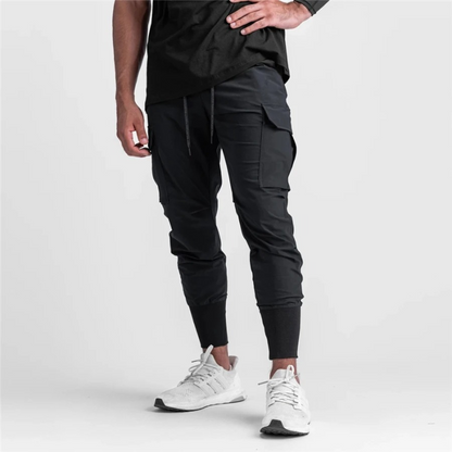 Durable Cargo trousers for men - Modern jogging trousers with large pockets, adjustable waist