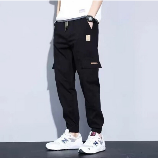 Cargo trousers for men - Casual jogging trousers with pockets, elasticated drawstring