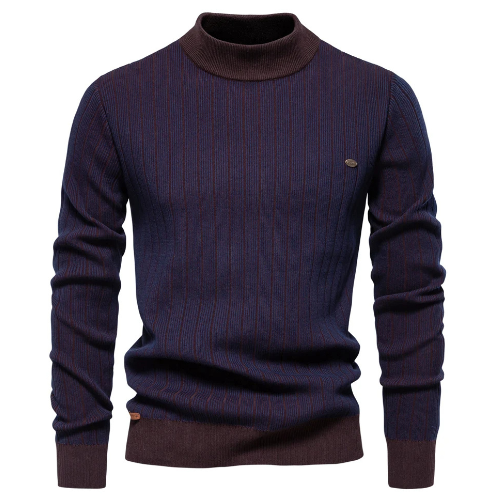 Turtleneck jumper men - Stylish turtleneck jumper with striped pattern