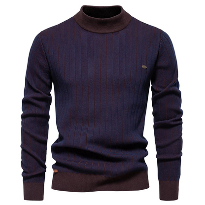 Turtleneck jumper men - Stylish turtleneck jumper with striped pattern