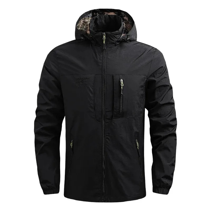 Men's lightweight parka jacket with waterproof zip