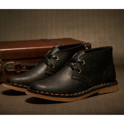 Elegant chukka boots for men with laces, comfortable leather shoes