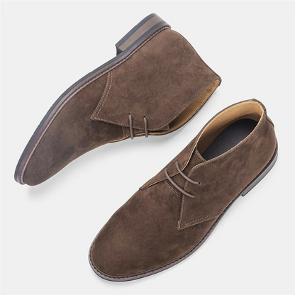 Elegant suede chukka boots for men, classic casual shoes