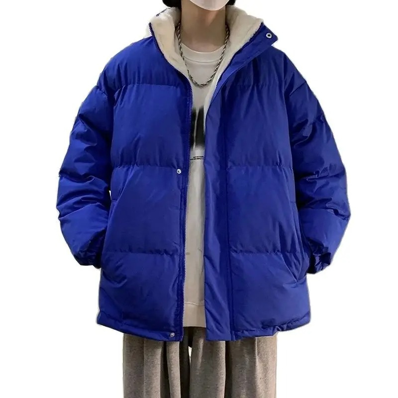 Men's puffer jacket with sherpa lining and zip pockets