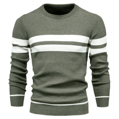 Striped men's sweater with modern design for stylish appearances