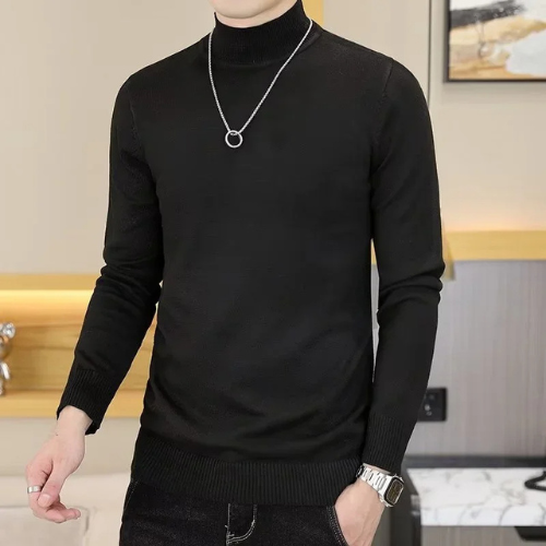 Elegant turtleneck jumper men | slim fit knitted jumper