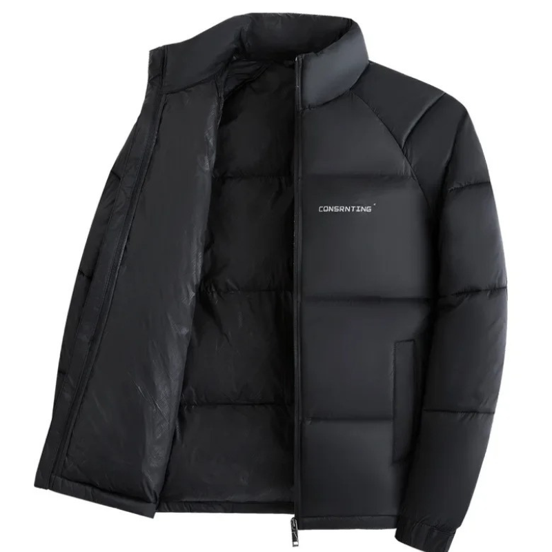 Men's puffer jacket with logo and zip