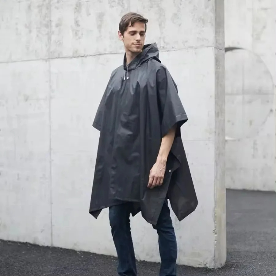 Men's mackintosh poncho waterproof lightweight with hood