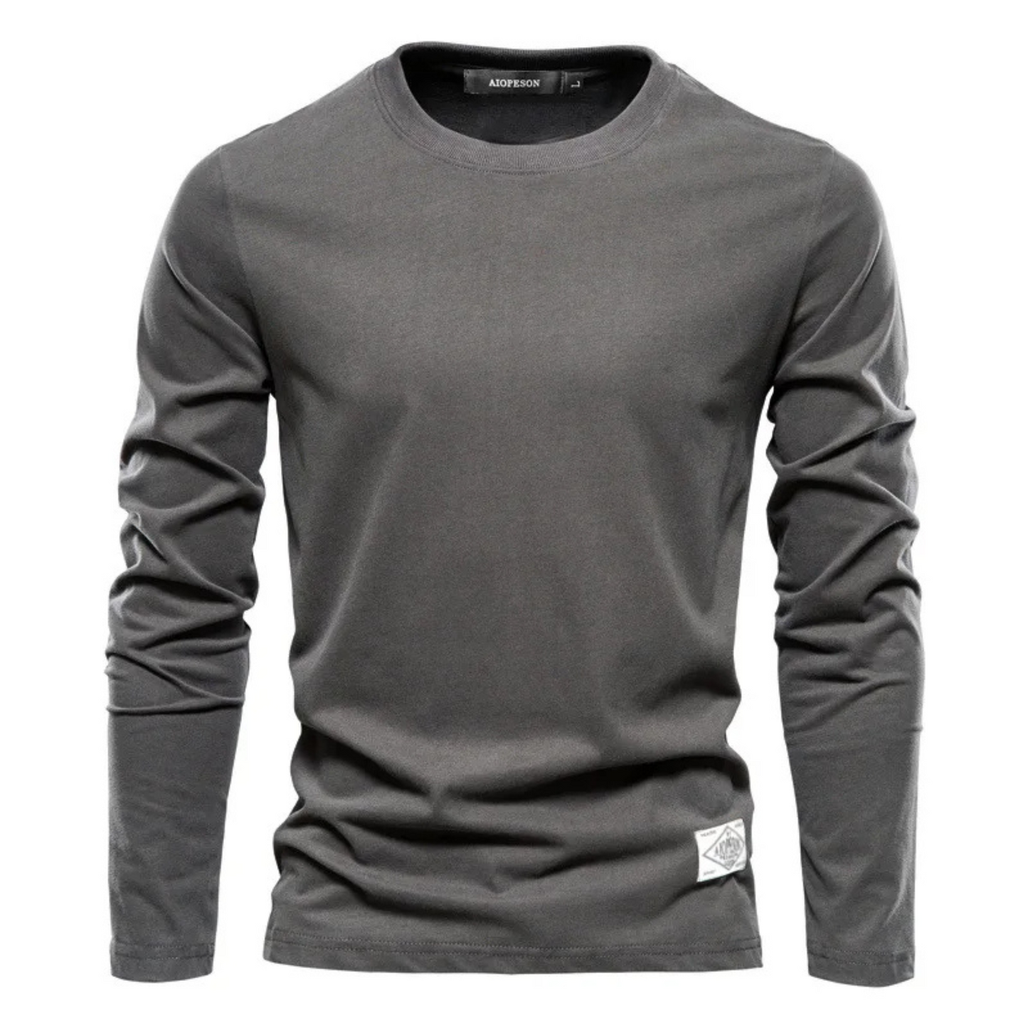 Men's  sweater with round neck, casual long sleeve cotton jumper