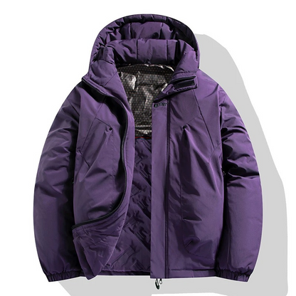 Men's puffer jacket with thermal lining and zip pockets