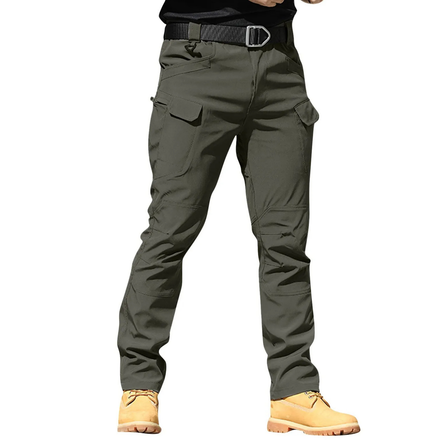 Camouflage multi-pocket cargo trousers mens