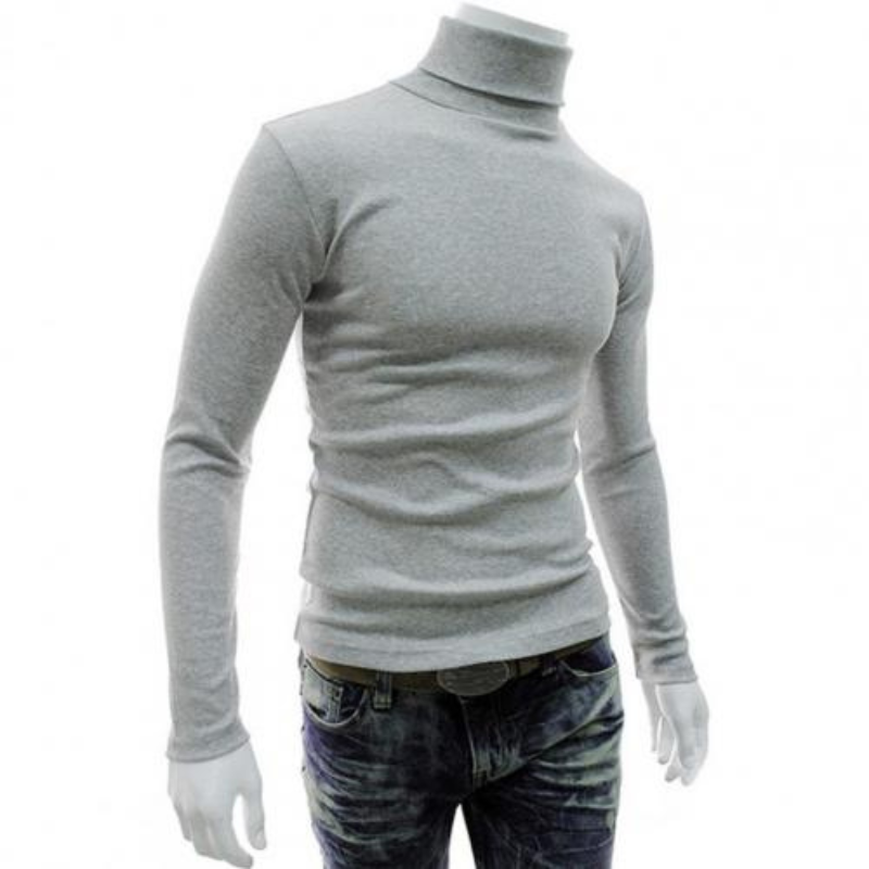 Turtleneck jumper men - slim fit, stretch, soft, long-sleeved shirt