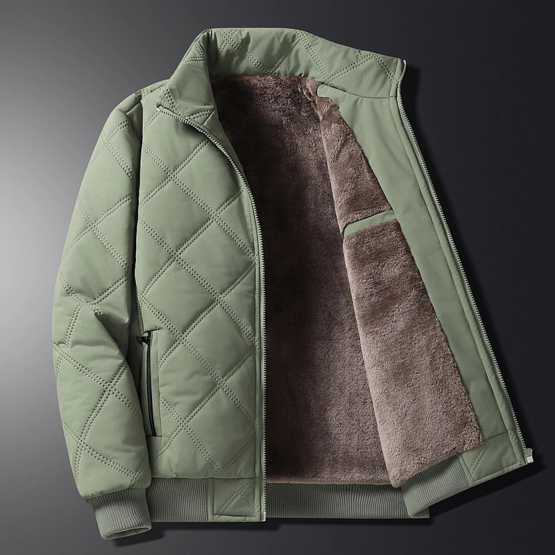 Men's puffer jacket with quilted design and inner lining