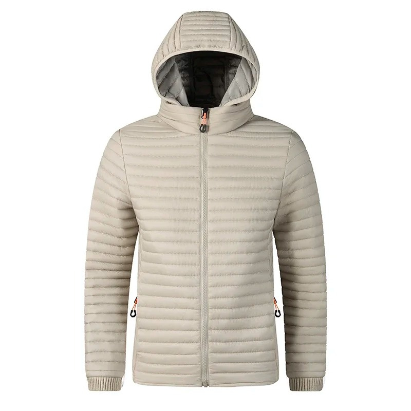 Men's quilted transition jacket - With hood, Warm, With zip