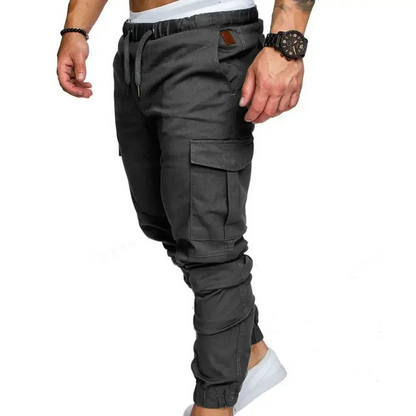 Cargo trousers men - Sporty jogging trousers with pockets, elasticated waistband