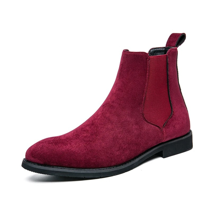 Fashionable suede Chelsea boots for men with elasticated insert