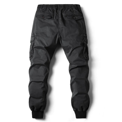 Wide drawstring - Cargo trousers for men - Comfortable outdoor trousers with pockets, elasticated waistband