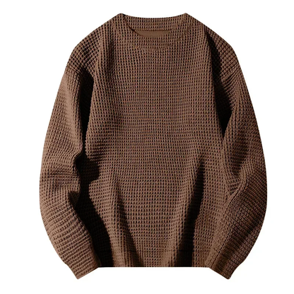 Textured round neck men's trui for casual street style