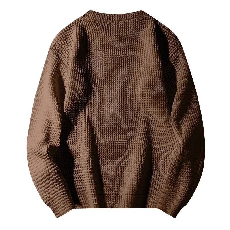 Textured round neck men's trui for casual street style