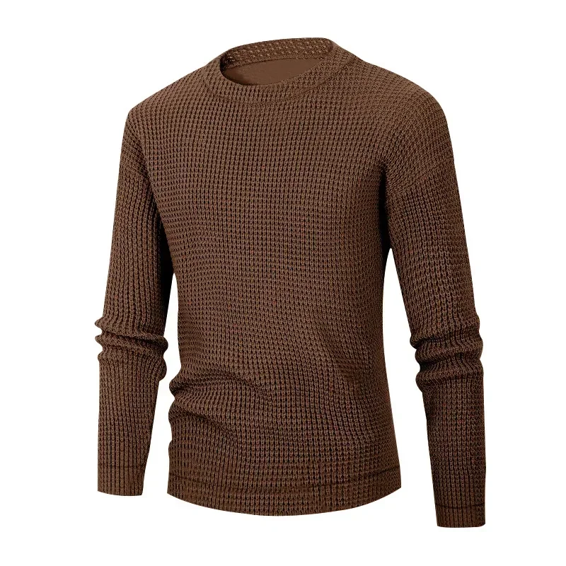 Textured round neck men's trui for casual street style