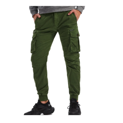 Wide drawstring - Cargo trousers for men - Comfortable outdoor trousers with pockets, elasticated waistband