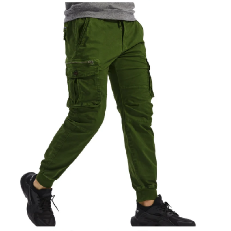 Wide drawstring - Cargo trousers for men - Comfortable outdoor trousers with pockets, elasticated waistband