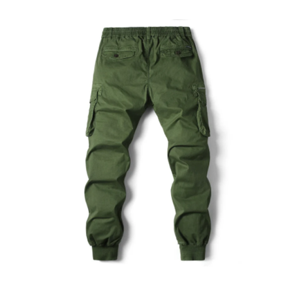 Wide drawstring - Cargo trousers for men - Comfortable outdoor trousers with pockets, elasticated waistband