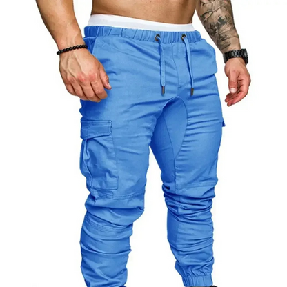 Cargo trousers men - Sporty jogging trousers with pockets, elasticated waistband