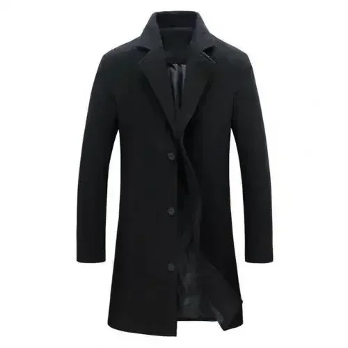 Classic men's coats - Slim wool coat with single-breasted design