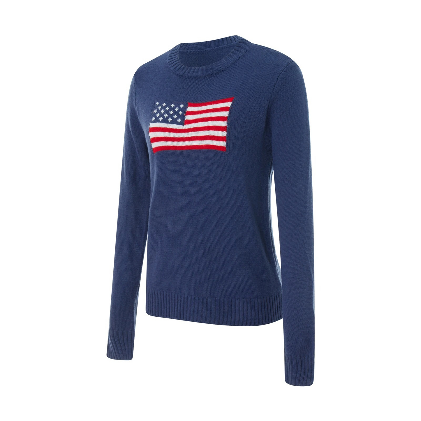 Knitted Pullover With American Flag Detail - Women's Sweater